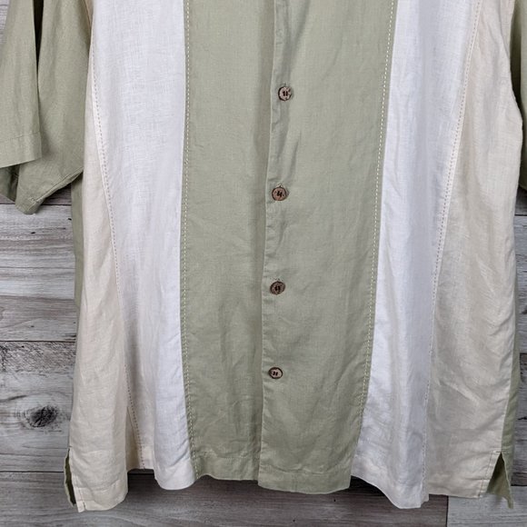 BAHIO* Men's Short Sleeve Button Down Straight Hem 100% Linen Shirt~ Size 2X - Picture 7 of 15